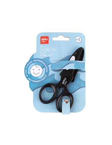Apli Kids Tijera Preescolar 12cm - Système de Sécurité que Evita Cortes en la Chair, le Pelo ou la Ropa - Avec Formas de Animale