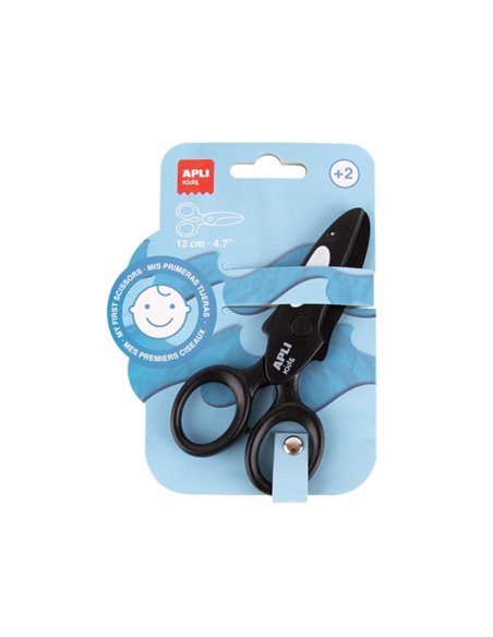 Apli Kids Tijera Preescolar 12cm - Système de Sécurité que Evita Cortes en la Chair, le Pelo ou la Ropa - Avec Formas de Animale