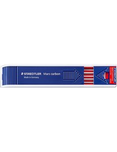 Staedtler Mars Lumochrom 204 Pack Avec 12 Minas de Dibujo - Mina de 3mm - Longueur de 130mm - Couleur Rouge