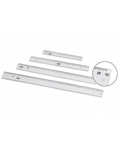 Faibo Règle Scolaire Graduada de 30cm - Biselada et Reborde Pour Encre - Transparent