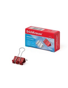 Erichkrause Pack de 12 Pinzas Pour Papeles 15mm - Capacité Jusqu'à 55 Feuilles - Alambre de Acier de Haute qualité - Couleurs as