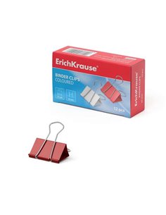 Erichkrause Pack de 12 Pinzas Pour Papeles 25mm - Capacité Jusqu'à 110 Feuilles - Alambre de Acier de Haute qualité - Couleurs a