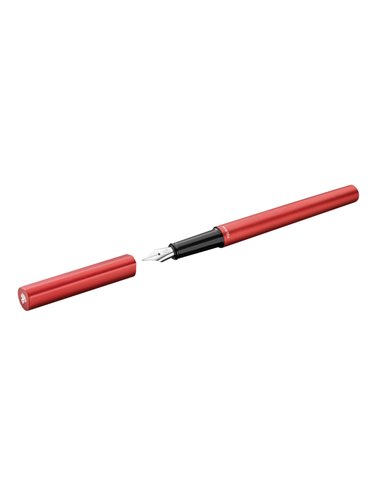 Pelikan Ineo Pluma Estilografica - Pointe M - Boîte Metalica - Aluminium Anodizado Satinado - Forma de Gota Antivuelco - Compren