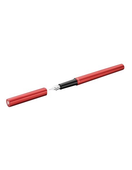 Pelikan Ineo Pluma Estilografica - Pointe M - Boîte Metalica - Aluminium Anodizado Satinado - Forma de Gota Antivuelco - Compren