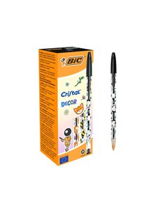 Bic Cristal Decor Kawaii Stylo à bille de Bola - Corps Transparent Avec Decoracion Kawaii - Pointe ronde de 1mm - Trait 0.4mm - 
