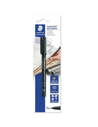 Staedtler Lumocolor Permanent 317 Feutre Permanent de Pointe Fina - Trait 1mm - Pour Casi Todas les Superficies - Séchage rapide