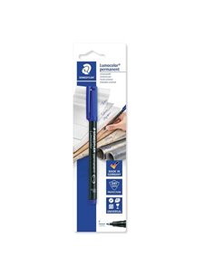 Staedtler Lumocolor 318 Feutre Permanent - Trait de 0.6mm Aprox - Séchage rapide - Couleur Bleu