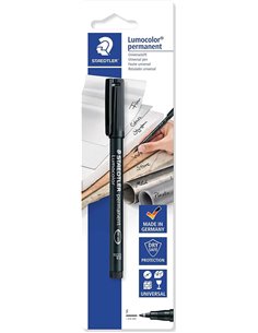 Staedtler Lumocolor 318 Feutre Permanent - Trait de 0.6mm Aprox - Séchage rapide - Couleur Noir
