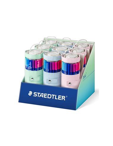 Staedtler Triplus Couleur 323 Présentoir Avec 9 Pack Enrollables de 20 Feutres - Trait de 1mm aprox. - Encre Base de Eau - 97% d