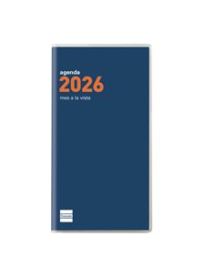 Finocam Coctel Agenda Plana en Catalan - Annuel 2026 - Format Pl4 - 83x6x6mm - Mes Vista - Couleur Bleu