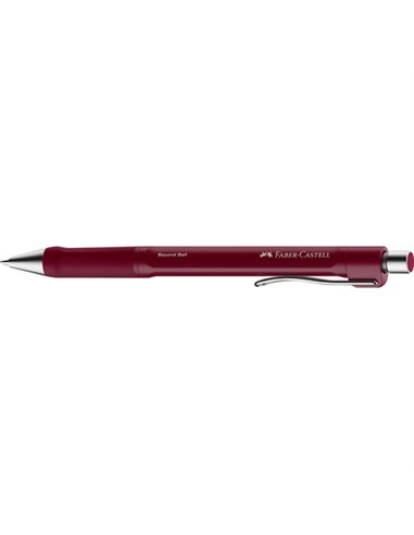 Faber-Castell Beyond Ball Stylo à bille Retractil - Pointe 1mm - Trait de 0.5mm - Grip de Agarre - Encre Roja - Couleur du Corps