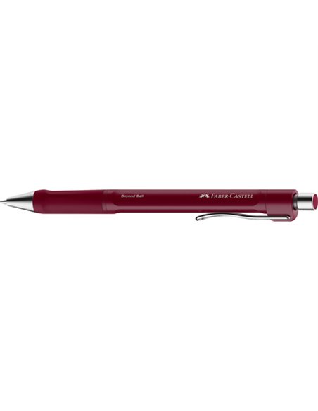 Faber-Castell Beyond Ball Stylo à bille Retractil - Pointe 1mm - Trait de 0.5mm - Grip de Agarre - Encre Roja - Couleur du Corps