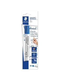 Staedtler Lumocolor 351 Feutre Pour Tableau Blanca - Trait 2mm - Séchage rapide - Rechargeable - Couleur Bleu