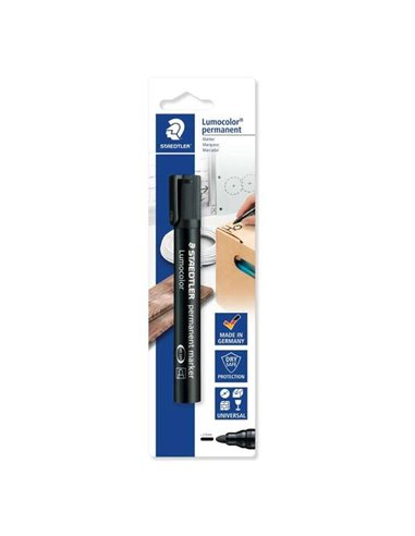Staedtler Lumocolor 352 Feutre Permanent de Pointe Ronde - Trait de 2mm - Séchage rapide - Rechargeable - Couleur Noir