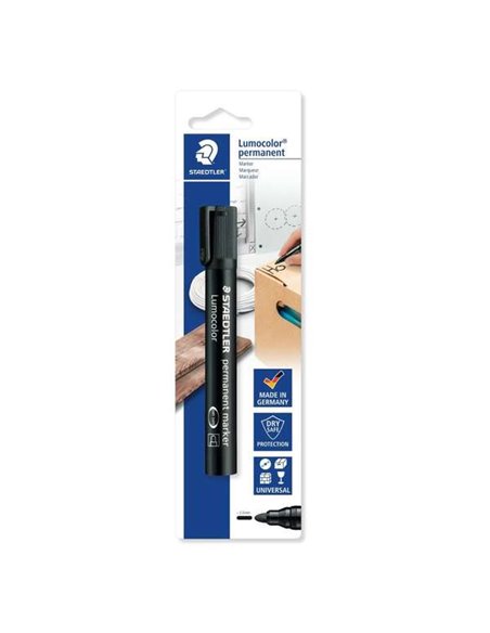 Staedtler Lumocolor 352 Feutre Permanent de Pointe Ronde - Trait de 2mm - Séchage rapide - Rechargeable - Couleur Noir