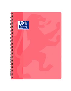 Oxford School Classic Cahier Spirale Couvercle de Plastico Folio 4x4 - 80 Feuilles - Couvercle de Plastico - Cuadriculado 4x4 - 
