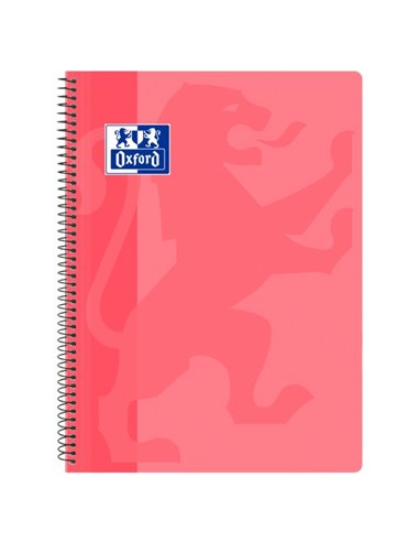 Oxford School Classic Cahier Spirale Couvercle de Plastico Folio 4x4 - 80 Feuilles - Couvercle de Plastico - Cuadriculado 4x4 - 