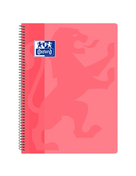 Oxford School Classic Cahier Spirale Couvercle de Plastico Folio 4x4 - 80 Feuilles - Couvercle de Plastico - Cuadriculado 4x4 - 