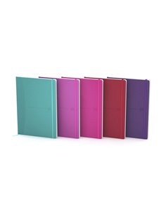 Oxford Signature A5 Cahier Cosido - Couvercle de Goma Flexible - 80 Feuilles Lisas - Couleurs assorties