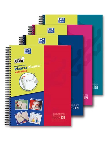 Oxford School Classic Write&Erase Europeanbook 4 - Couvercle Extradura - Tableau Blanca Amovible - 120 Feuilles