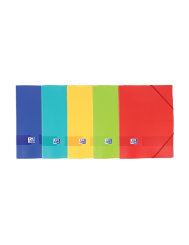 Oxford Live & Go A4+ Chemise de Gomas - Couvercle Plastico Opaco - 3 Solapas - Lomo 30mm - Couleurs assorties