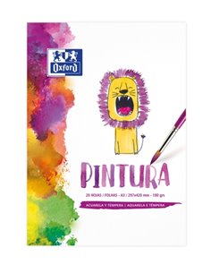 Oxford Pintura Infantil/Ocio Bloc Encolado A3 - Couverture souple/Contratapa Rigida - 20 Feuilles - 180gr