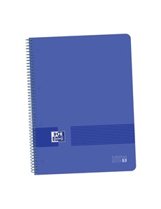 Oxford Live&Go Cahier A4+ Couvercle de Plastico - Europeanbook 1 5x5 - 80 Feuilles - Couleur Bleu Marine
