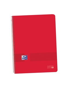 Oxford Live&Go A4+ Europeanbook - Couvercle de Plastico - 80 Feuilles - Taille 1.5x5 - Couleur Rouge