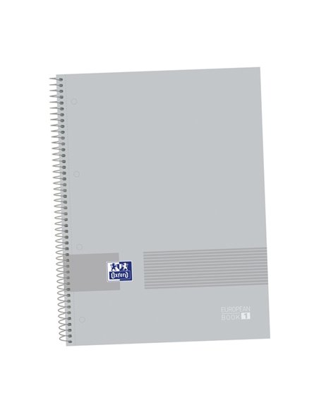 Oxford & You A4+ Europeanbook - Couvercle Extradura - 80 Feuilles - Cuadricula 5x5 - Couleur Gris