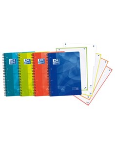 Oxford School Lagoon W&E A4+ Europeanbook - Couvercle de Plastico - 80 Feuilles - Separador Amovible - Write&Erase