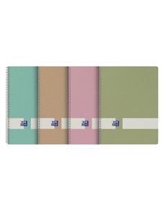 Oxford Nature Europeanbook A4+ Couverture rigide 5x5 80 Feuilles - Cahier Ecologico - Taille A4+ - Couverture rigide Résistant -