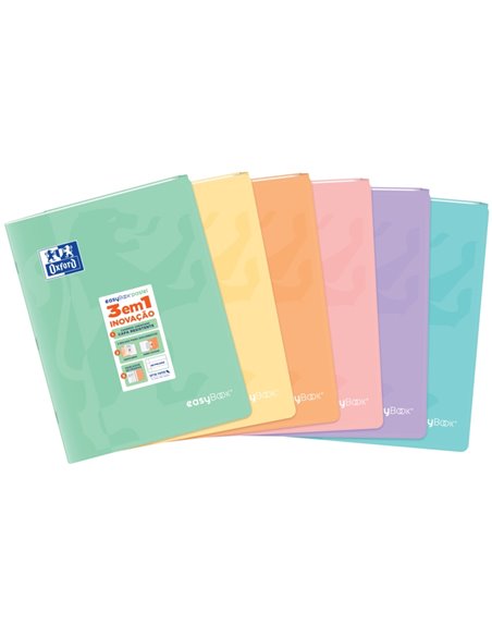 Oxford Easybook A4 Carnet Grapada - Couvercle de Plastico Résistant - 1 Linea Avec 2 Margenes - 48 Feuilles de Papier Pastel