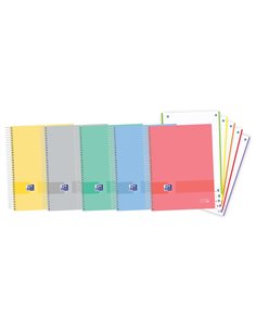 Oxford & You A4+ Europeanbook - Couvercle Extradura Résistant - 5 Couleurs assorties - 120 Feuilles