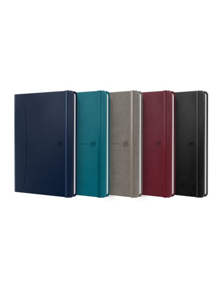 Oxford Signature Cahier Cosido Couvercle Extradura A5 - 1 Linea - 80 Feuilles - Couleurs assorties
