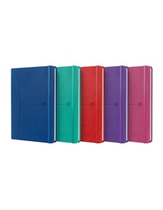 Oxford Signature Cahier Cosido Couvercle Extradura A5 Liso - 80 Feuilles - Couleurs assorties
