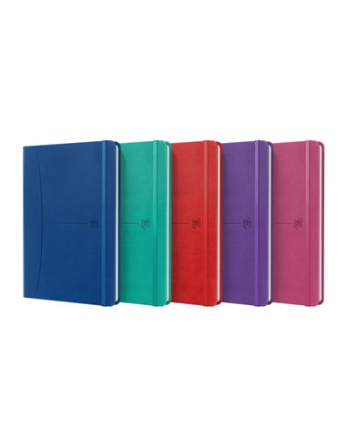 Oxford Signature Cahier Cosido Couvercle Extradura A5 Liso - 80 Feuilles - Couleurs assorties