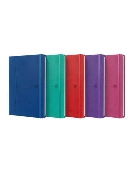 Oxford Signature Cahier Cosido Couvercle Extradura A5 Liso - 80 Feuilles - Couleurs assorties