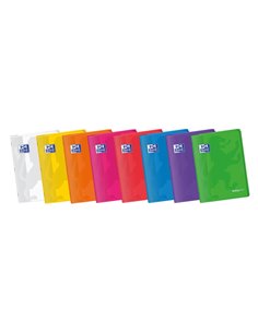 Oxford Easybook A4 Carnet Grapada - Couvercle de Plastico Résistant - 48 Feuilles Avec Margen - Cuadricula 4x4 - Couleurs assort