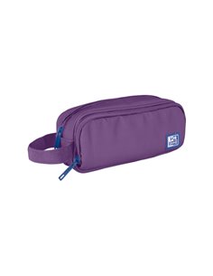 Oxford B-Smart Étui Trousse - 3 Compartiments - Anse Latéral - Fabricado en Material Reciclado - Couleur Lila