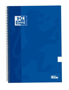 Oxford School Classic Cahier Spirale Couvercle Extradura Write&Erase - Folio 1 Linea Avec Margen - 80 Feuilles - Couleur Bleu Ma