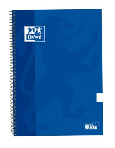 Oxford School Classic Cahier Spirale Couvercle Extradura Write&Erase - Pauta 2.5mm Avec Margen - 80 Feuilles - Couleur Bleu Mari