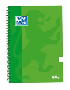 Oxford School Classic Cahier Spirale Couvercle Extradura Write&Erase - Folio Pauta 2.5mm - 80 Feuilles - Couleur Vert