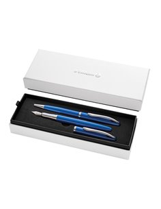 Pelikan Jazz Noble Set de Stylo à bille et Estilografica - Corps Satinado Avec Detalles Cromados - Comprend Étui de Regalo - Cou
