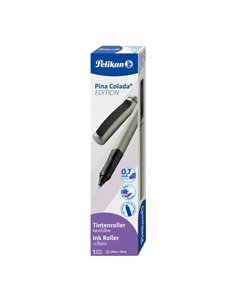 Pelikan Pina Colada Stylo à bille Rechargeable - Trait de 0.7mm - Agarre Ergonomique Ambidiestro - Corps Rayado Efecto Metalico 