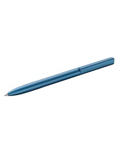 Pelikan Ineo Stylo à bille Retractil - Trait de 1mm - Mecanismo de Giro - Recambio 337M Bleu - Aluminium Anodizado Satinado - Bo