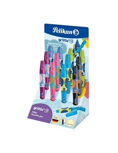 Pelikan Griffix Présentoir Avec 12 Plumas Estilograficas Pour Diestros - Plumin de Acier Inoxydable - 3 Puntos de Agarre Avec In