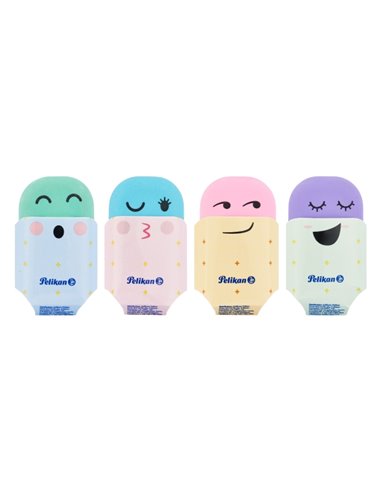 Pelikan Squeezy You Goma de Borrar - Dibujos Impresos - Sans PVC ni Ftalatos - Couleurs assorties
