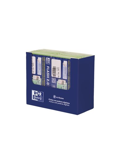 Oxford Présentoir Avec 14 Packs de 30 FlashCards 2.0 - Format A7 - Rayado Horizontal 1 Linea - Cartulina de 250g - Digitalizacio