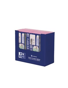Oxford Présentoir Avec 14 Packs de 30 FlashCards 2.0 - Format A7 - Rayado Horizontal 1 Linea - Cartulina de 250g - Digitalizacio