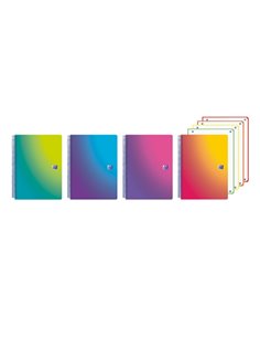 Oxford Cahier de Spirale - Format A5+ - 120 Feuilles - Cuadricula 5x5mm - Couvercle de Plastico - Anti Traspaso de Encre - Digit